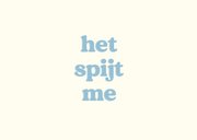 Typografische wenskaart sorry het spijt me met blauwe tekst 2