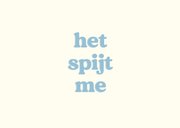 Typografische wenskaart sorry het spijt me met blauwe tekst 2