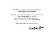 Uitnodiging 1985 40ste verjaardag met foto 3