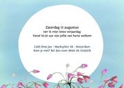 Uitnodiging 30ste verjaardag vrouw foto en roze bloemetjes 3