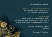 Uitnodiging 50 jarig jubileum met gouden bloemen & waterverf 3