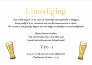 Uitnodiging 65 jaar man krijtbord bier confetti foto's goud 3