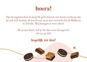 Uitnodiging bakfeestje brownies chocolade en confetti 3