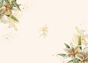 Uitnodiging bruidsmeisje witte lelies met goudfolie Achterkant