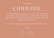 Uitnodiging communie stijlvol met veren terracotta 3