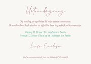 Uitnodiging communie voornaam en takje 3