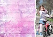 Uitnodiging eerste communie houtlook doorkijkje roze stoer 2