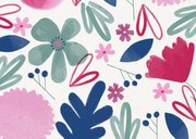 Uitnodiging eerste communie kleurrijke bloemen meisje Achterkant