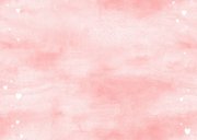 Uitnodiging eerste communie met roze waterverf en hartjes Achterkant