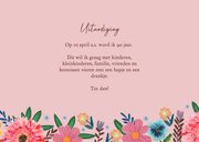 Uitnodiging feestje 90 bloemen botanisch lente 3