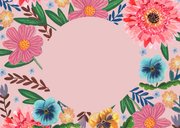 Uitnodiging feestje 90 bloemen botanisch lente Achterkant