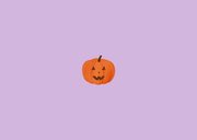Uitnodiging feestje Halloween paars pompoenen vleermuizen Achterkant