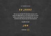 Uitnodiging 'feestje' krijtbord met 2 foto's 3