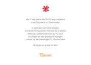 Uitnodiging geloofsbelijdenis met foto's, bloemen en vogels 3