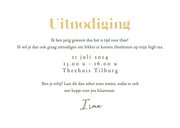 Uitnodiging high tea klassiek bloemen goud hartjes 3