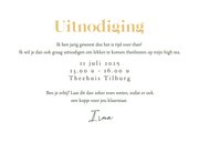 Uitnodiging high tea klassiek bloemen goud hartjes 3