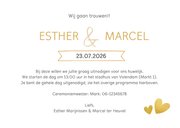 Uitnodiging huwelijk met een dagindeling tijdlijn goudlook 3