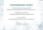 Uitnodiging huwelijksjubileum wegwijzer strandstijl 3