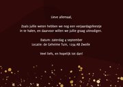 Uitnodiging inhaalfeestje met gouden spetters 3