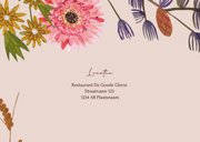 Uitnodiging jubileum bloemen, vogel en vlinder 2