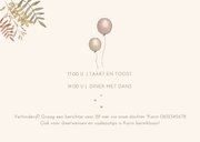 Uitnodiging jubileumfeest fietsend stel met ballonnen 2