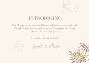 Uitnodiging jubileumfeest fietsend stel met ballonnen 3