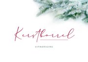 Uitnodiging kerstdiner of kerstborrel stijlvol dennentakjes 2