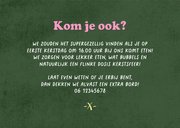 Uitnodiging kerstdiner streepjes hip hartjes goud 3