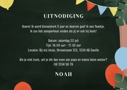 Uitnodiging kinderfeestje feessstje slang ballon vlag 3