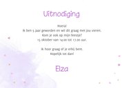 Uitnodiging kinderfeestje meisje unicorn lila watercolor 3