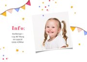 Uitnodiging kinderfeestje springkussen confetti slingers 2