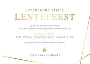Uitnodiging lentefeest met eigen foto en geometrische lijnen 3