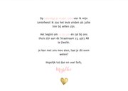 Uitnodiging lentefeest roze waterverf gouden hartjes en foto 3