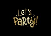 Uitnodiging let's party met goudfolie en foto's 2