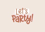 Uitnodiging let's party typografie met foto 2