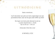 Uitnodiging oud en nieuw bubbels champagne velvet 3