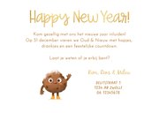 Uitnodiging oudejaarsavond champagne oliebollen humor 3