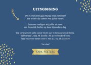 Uitnodiging pensioen vrouw goud stijlvol hartjes 3