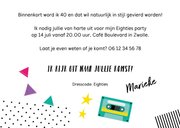 Uitnodiging themafeestje 1986 3