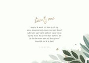 Uitnodiging 'twenty one' botanisch met gouden hartjes 3