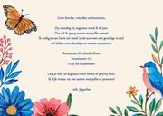 Uitnodiging verjaardag met bloemen vogel 60 jaar 3