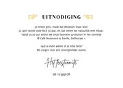 Uitnodiging verjaardag ticket feestje foto goud confetti 3