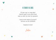 Uitnodiging verjaardag wegwijzers vrouw hip foto hartjes 3