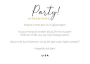 Uitnodiging verjaardagsfeestje ballonnen goud roze foto 3