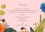 Uitnodiging verjaardagsfeestje herfst bloemen en paddenstoel 3