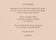 Uitnodiging vijftig jaar retrolook 1975 3D beige 3