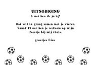 Uitnodiging voetbal feestje meisje 3