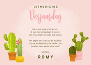 Uitnodiging voor een kinderfeestje met vrolijke cactussen 3