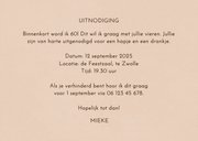  Uitnodiging zestig jaar retrolook beige 3d 1965 jaartal 3