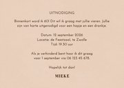  Uitnodiging zestig jaar retrolook beige 3d 1966 jaartal 3